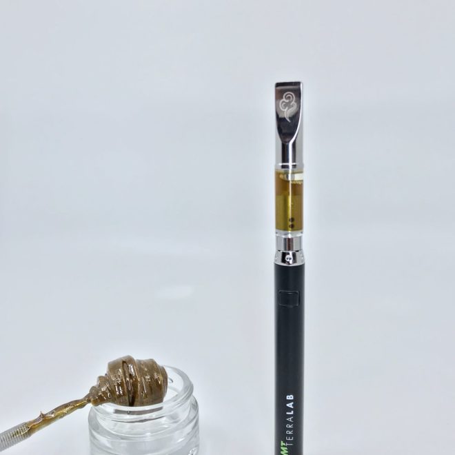 Vape Pen CBD avec rosine de fleurs de cannabis par MT Terralab. Vape pen CBD - MT Vapes kit